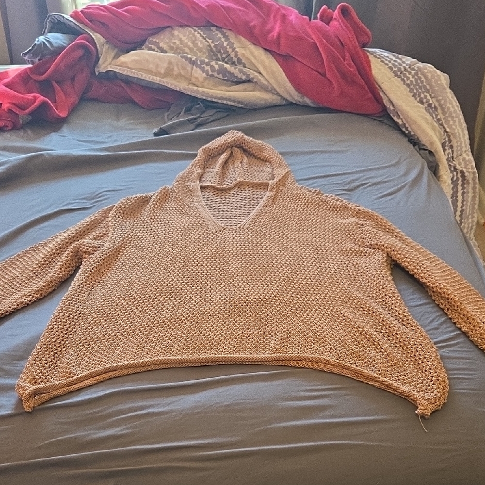 Elegant V-Neck Tan Sweater